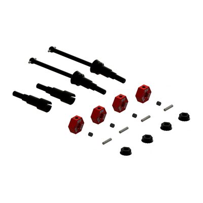 Metal Axle & Wheel Hex Set B (4): GROM Metal Axle & Wheel Hex Set B (4): GROM