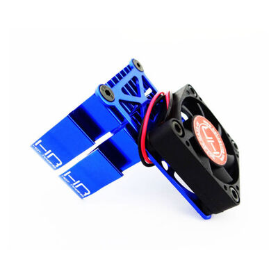 Clip-On Two-Piece Motor Heat Sink with Fan, Blue Clip-On Two-Piece Motor Heat Sink with Fan, Blue
