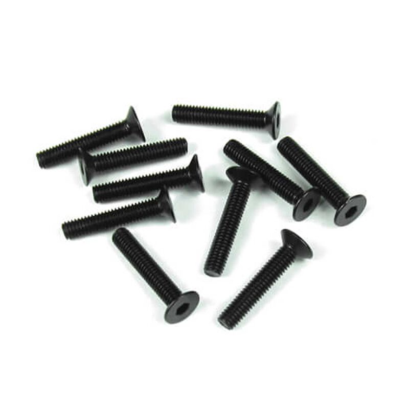 M3x16mm Flat Head Screws, Black (10)