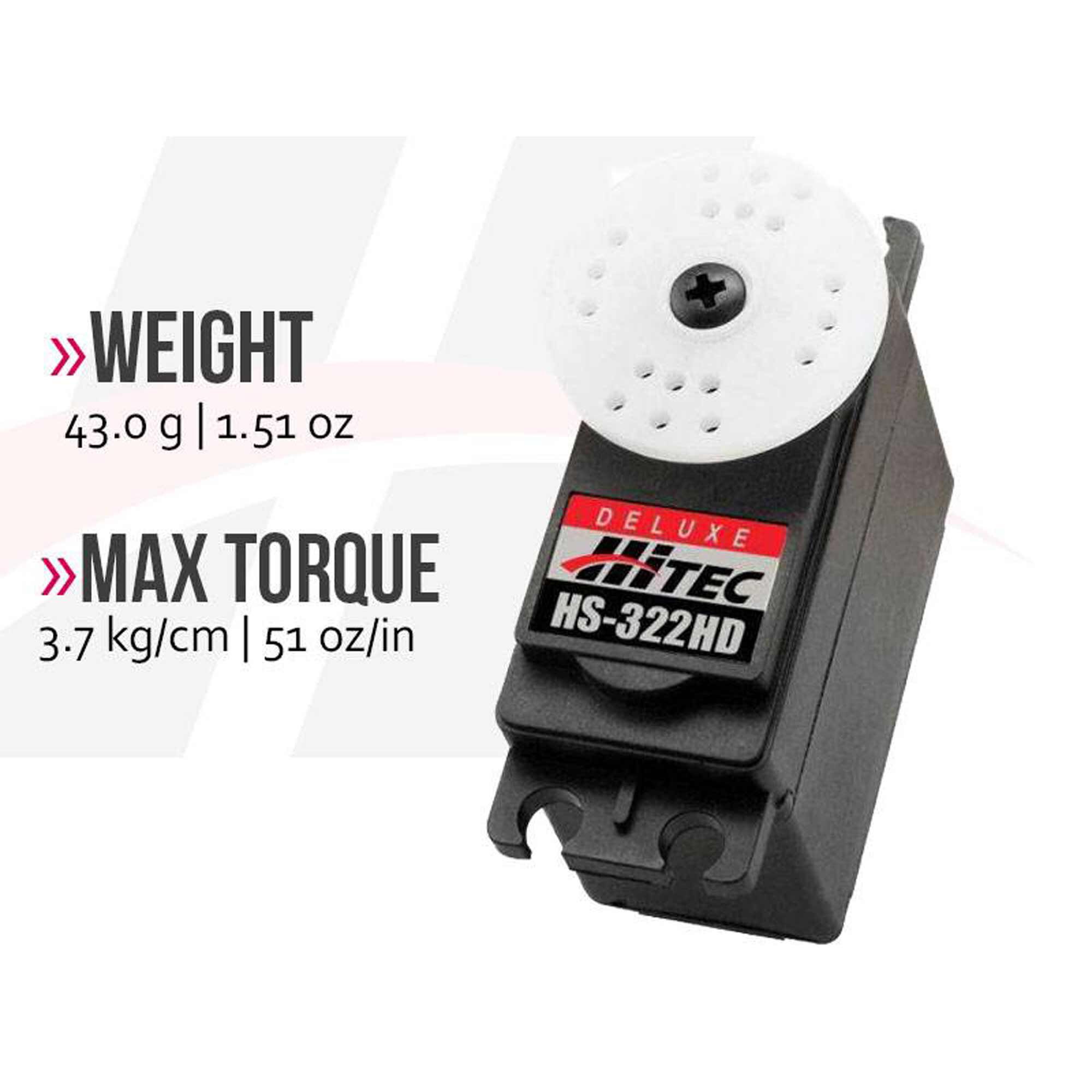 Hitec RCD Inc HS-322HD Standard Analog Karbonite Gear Aircraft