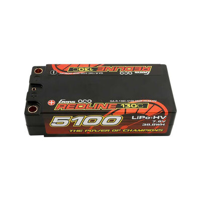 7.6V 5100mAh 2S 130C Shorty Hardcase LiHV Battery: 5mm Tubes 7.6V 5100mAh 2S 130C Shorty Hardcase LiHV Battery: 5mm Tubes