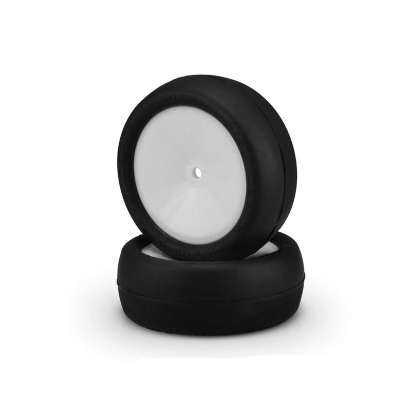 1/10 Smoothie 2 2.2â Pre-Mounted Front 2WD Buggy Tires, White Wheels, Silver Compound (2) 1/10 Smoothie 2 2.2â Pre-Mounted Front 2WD Buggy Tires, White Wheels, Silver Compound (2)