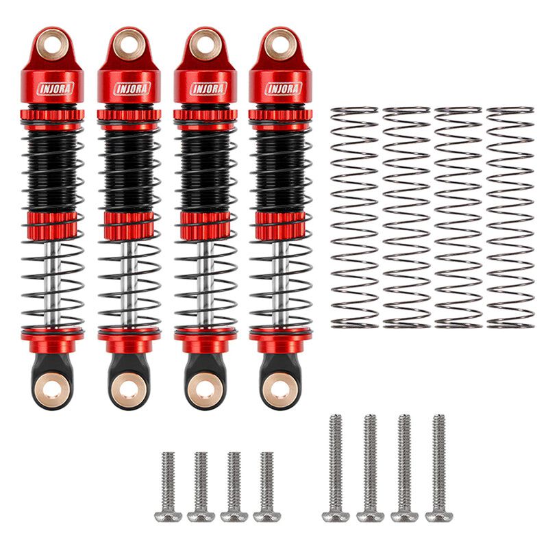 INJORA Aluminum 53mm Oil Shocks, Red, 1/18 Traxxas TRX-4M (4)