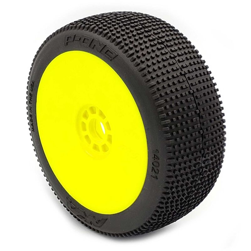 1/8 Buggy P1 (Super Soft - Long Wear) EVO Premounted Wheel, Yellow (2)