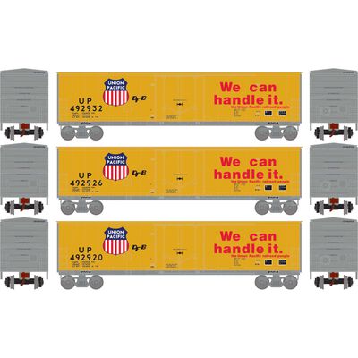 HO 50' Youngstown Plug Door Box Car, UP #492920/492926/492932 (3) HO 50' Youngstown Plug Door Box Car, UP #492920/492926/492932 (3)