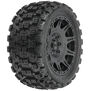 1/6 Badlands MX57 Front/Rear 5.7” Tires Mounted on Raid 8x48 Removable 24mm Hex Wheels (2): Black