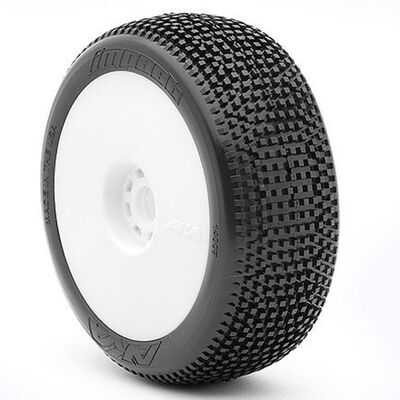 1/8 Impact Soft Pre-Mounted Tires, White EVO Wheels (2): Buggy 1/8 Impact Soft Pre-Mounted Tires, White EVO Wheels (2): Buggy
