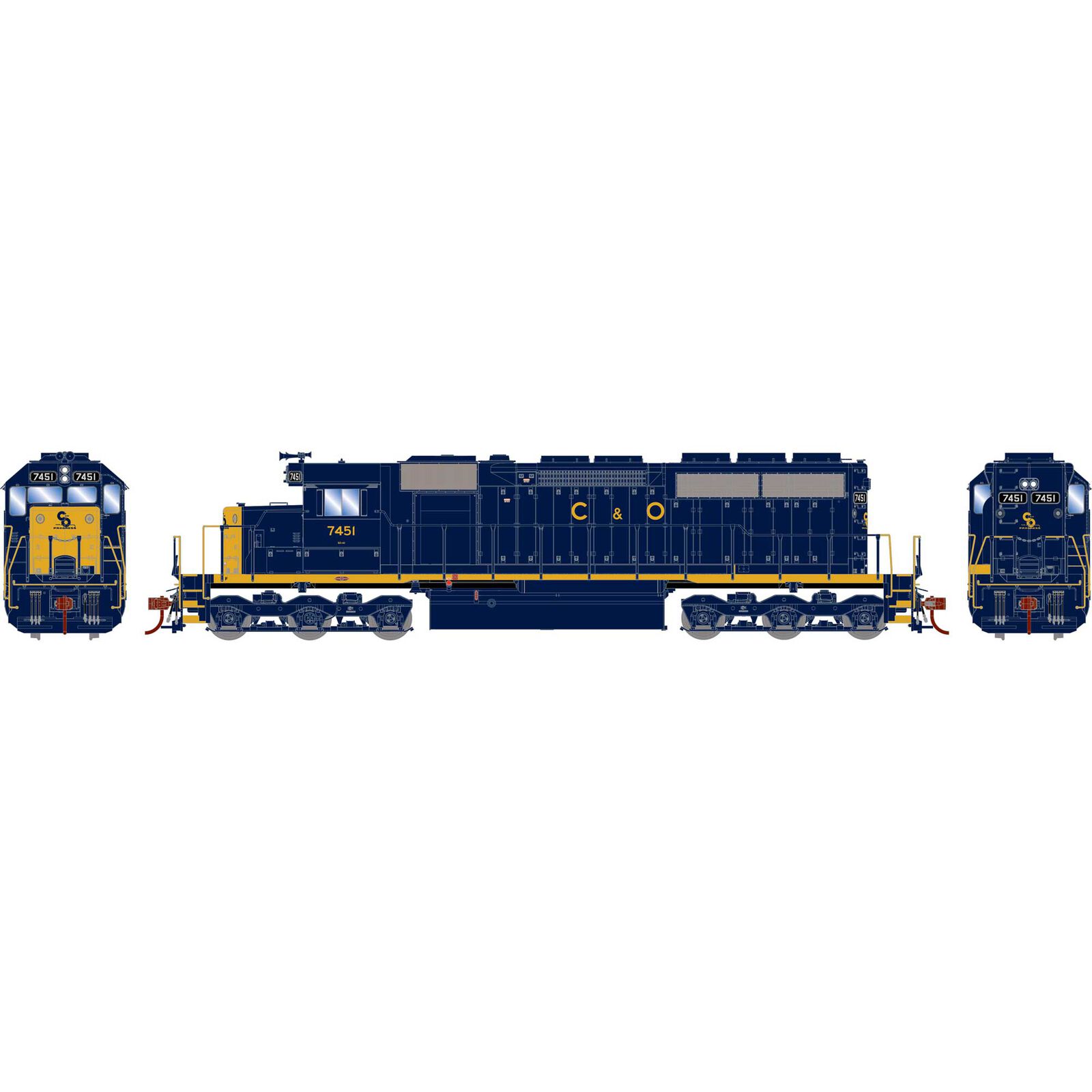 HO SD40 Locomotive with DCC & Sound, C&O #7451