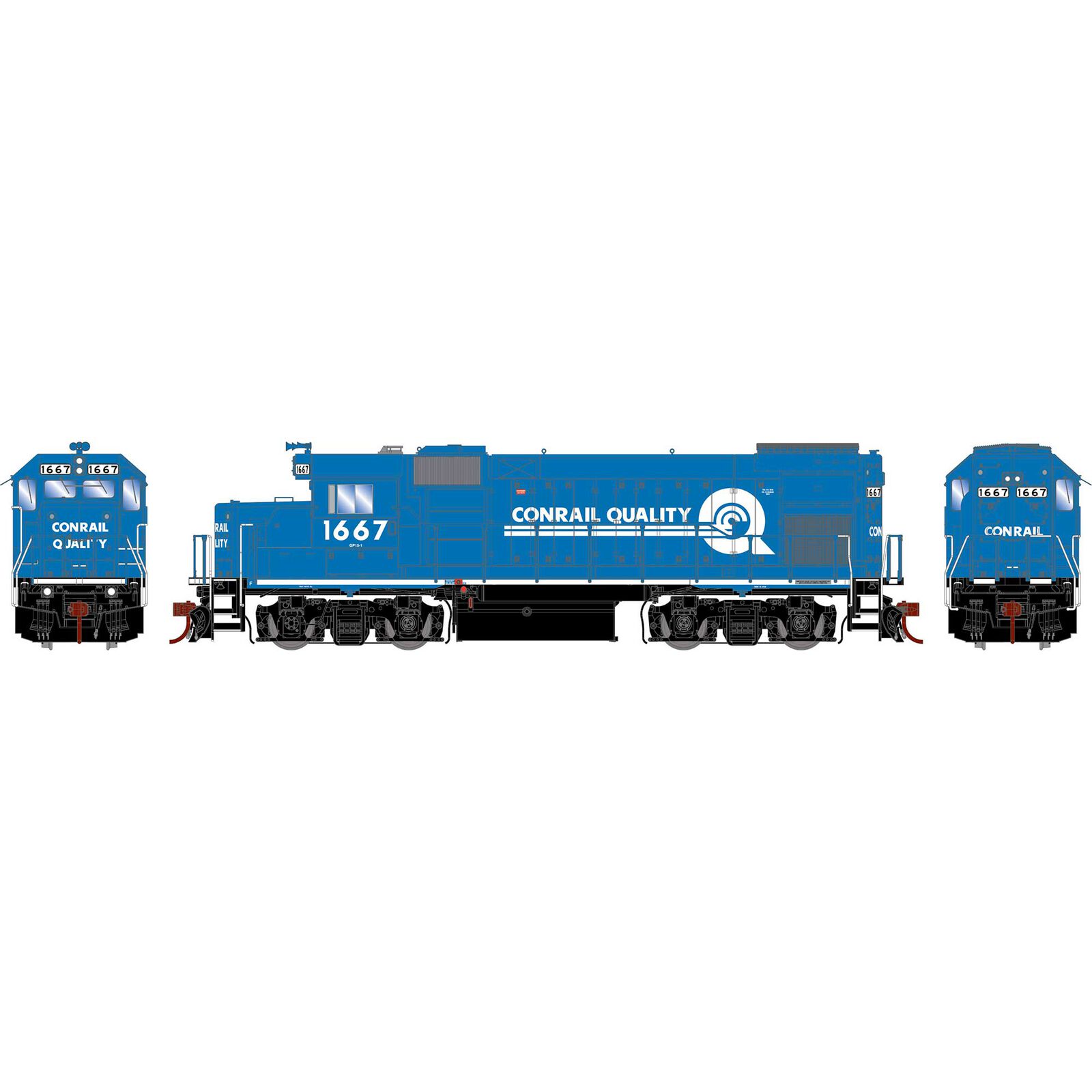 HO GP15-1 Locomotive with DCC & Sound, Conrail #1667