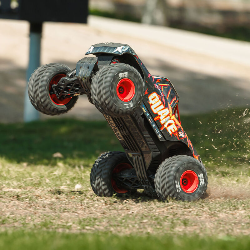 ARRMA 1/8 QUAKE 4S DSC 4X4 RTR Brushless Monster Truck, Black/Red