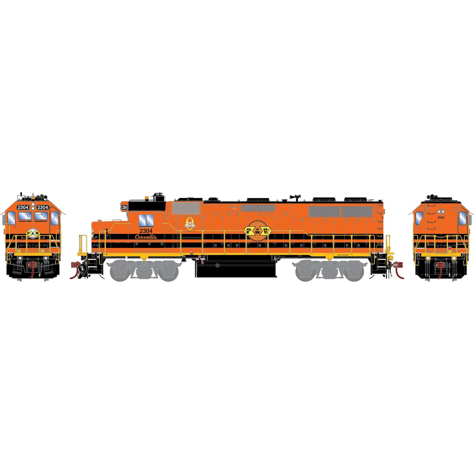 HO GP39-2 Locomotive, PNWR #2304