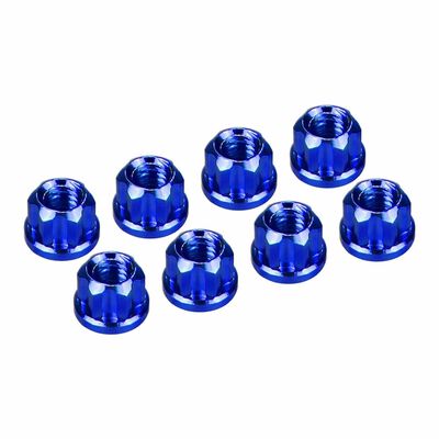 Aluminum M2 Flange Wheel Nuts, 1/30 Axial SCX30, Blue Aluminum M2 Flange Wheel Nuts, 1/30 Axial SCX30, Blue