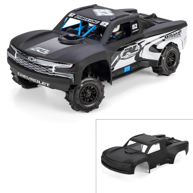 Pro-Line Racing 1/16 Limited Edition Pre-Cut/Pre-Painted 2019 Chevy Silverado Trophy Truck Body, Matte Black: ARRMA MOJAVE GROM