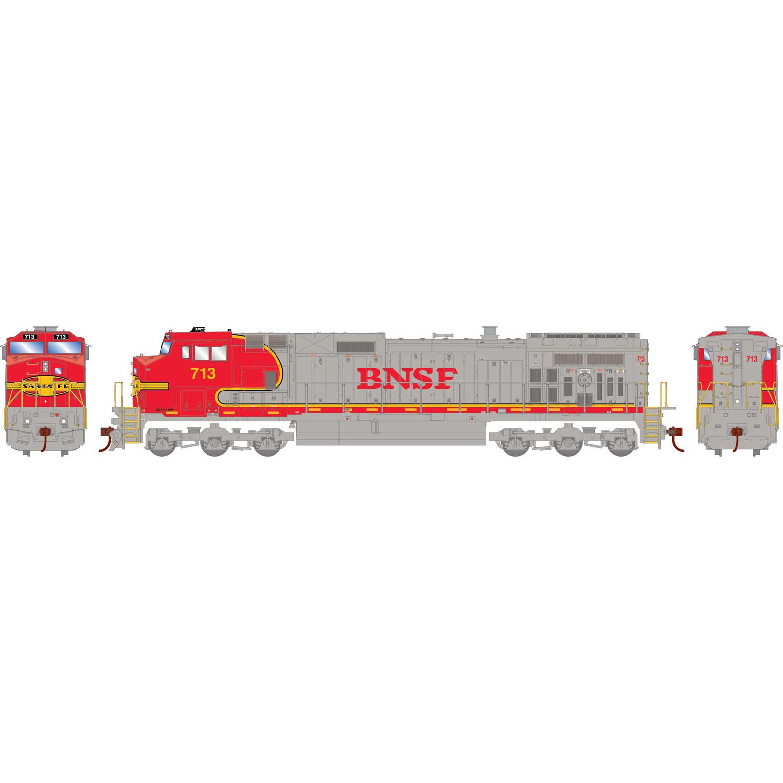 HO Dash 9-44CW Locomotive Sound-Ready, BNSF & Warbonnet #713