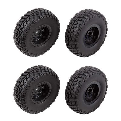 Black Wheels & Tires, 1/12 Element Enduro12 Black Wheels & Tires, 1/12 Element Enduro12