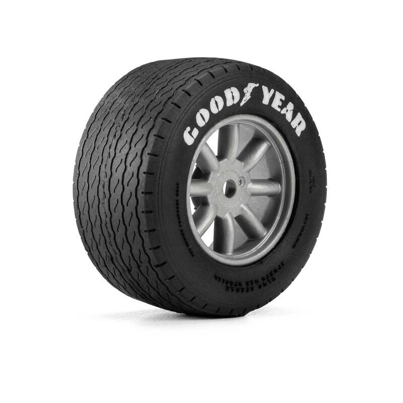 Pro-Line Racing 1/12 Goodyear Blue Streak VTA Front Tires Mounted 8mm Gray Wheels (2): Losi NASCAR® Race Car