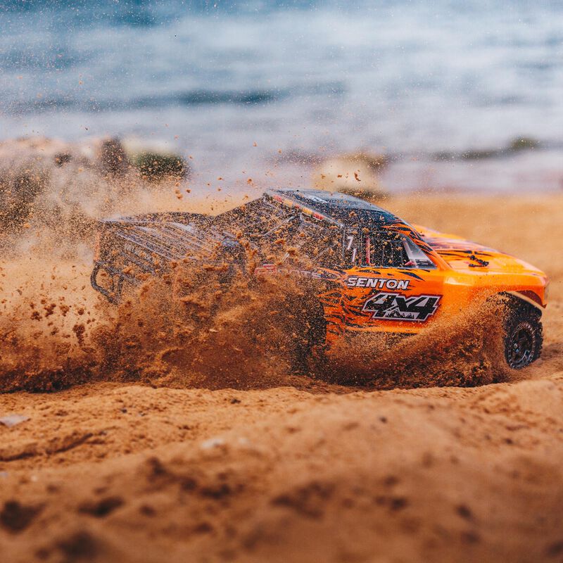 1/10 SENTON 3S BLX 4WD Brushless Short Course Truck with Spektrum RTR, Orange/Black