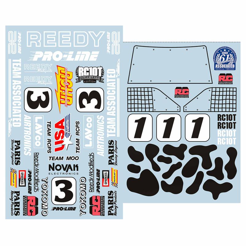 Cliff Lett Team Moo Decal Set, 1/10 Team Associated RC10T