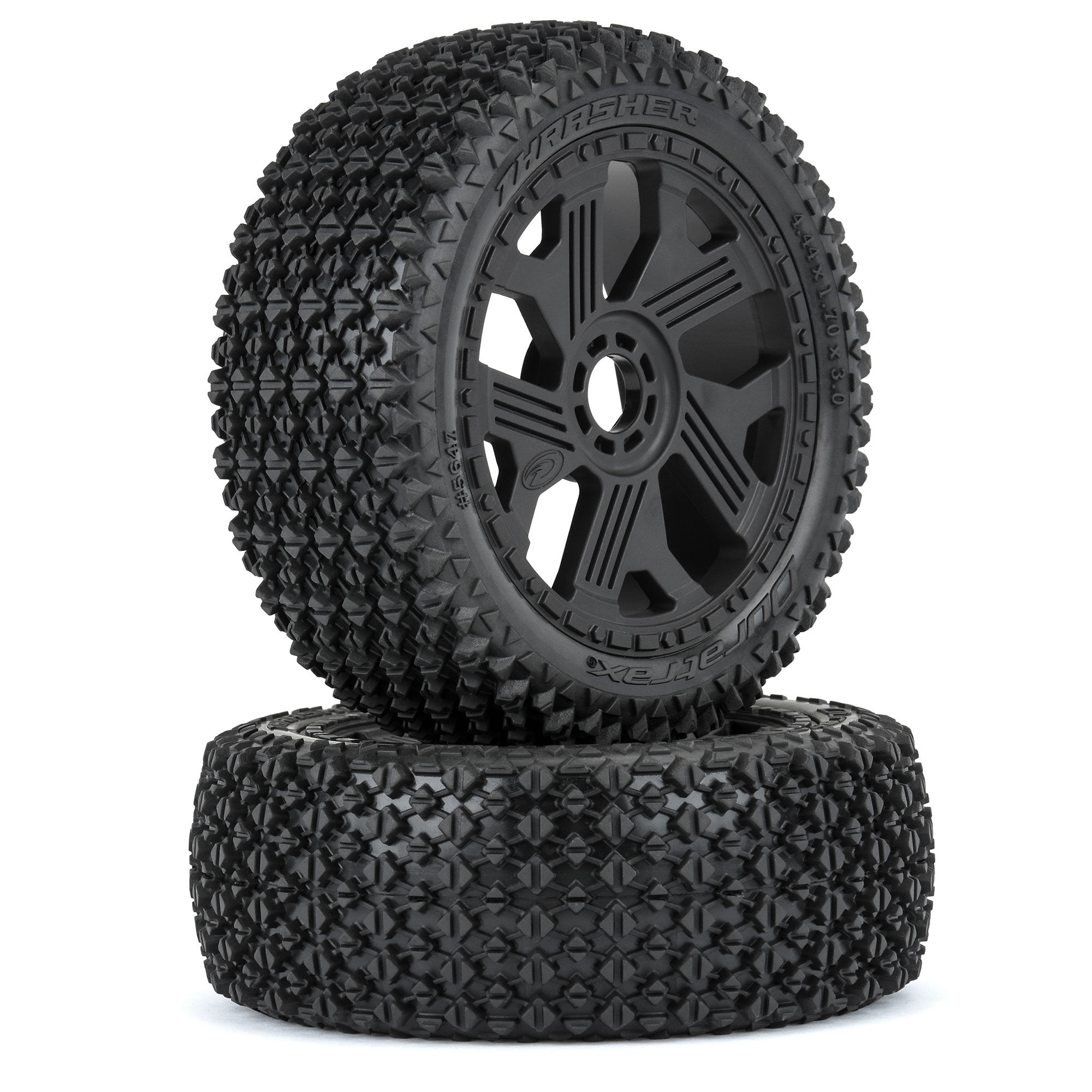 【サイズ交換ＯＫ】 Duratrax 1/8 Thrasher F/R Buggy Tires MTD 17mm Black Ripper バッグ