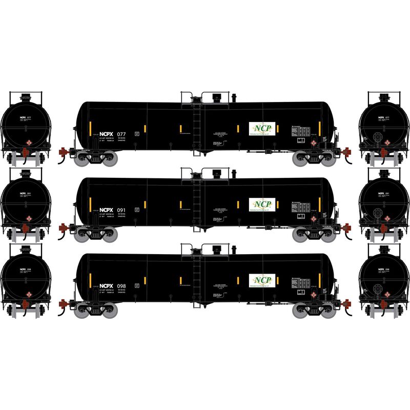 HO ATH 30K Ethanol Tank Car, NCPX #077/091/098 (3) HO ATH 30K Ethanol Tank Car, NCPX #077/091/098 (3)