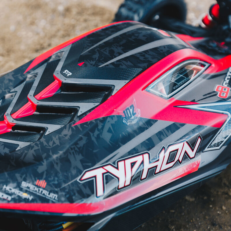 1/8 TYPHON 6S BLX 4WD Brushless Buggy with Spektrum RTR, Red/Grey