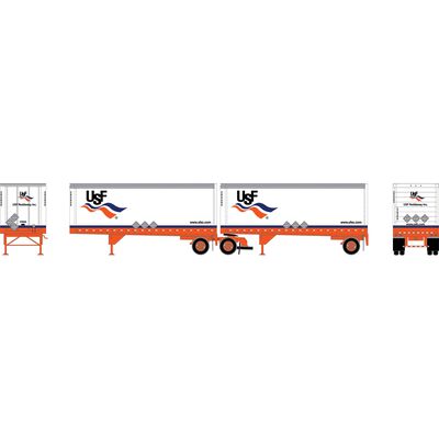 HO ATH 28' Wedge Trailers w/Dolly, USF Trailers #284035/284304; Dolly #32104 HO ATH 28' Wedge Trailers w/Dolly, USF Trailers #284035/284304; Dolly #32104