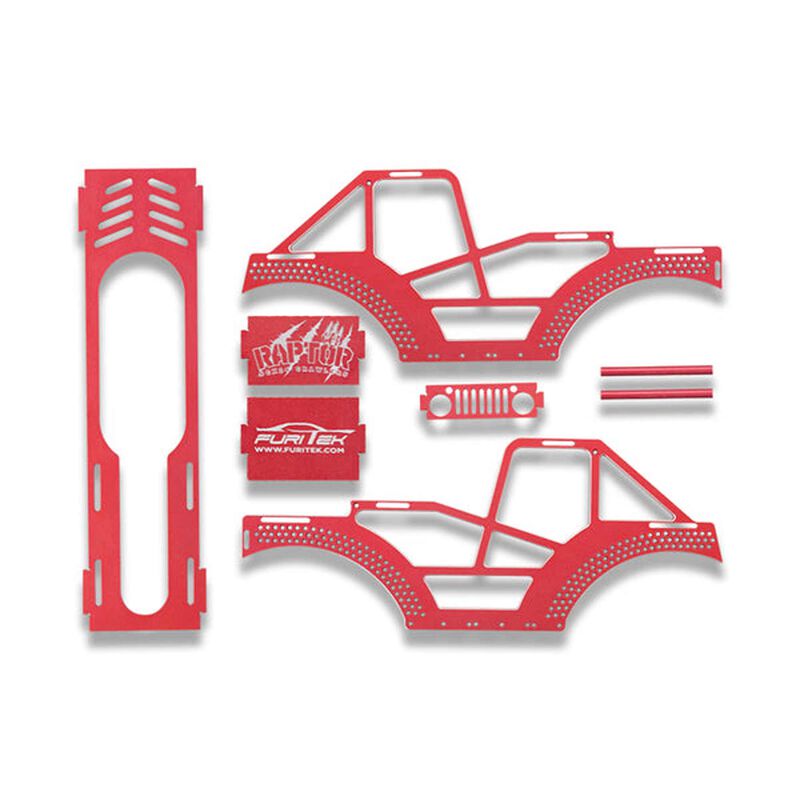 Raptor Aluminum Frame Kit, Red: SCX24