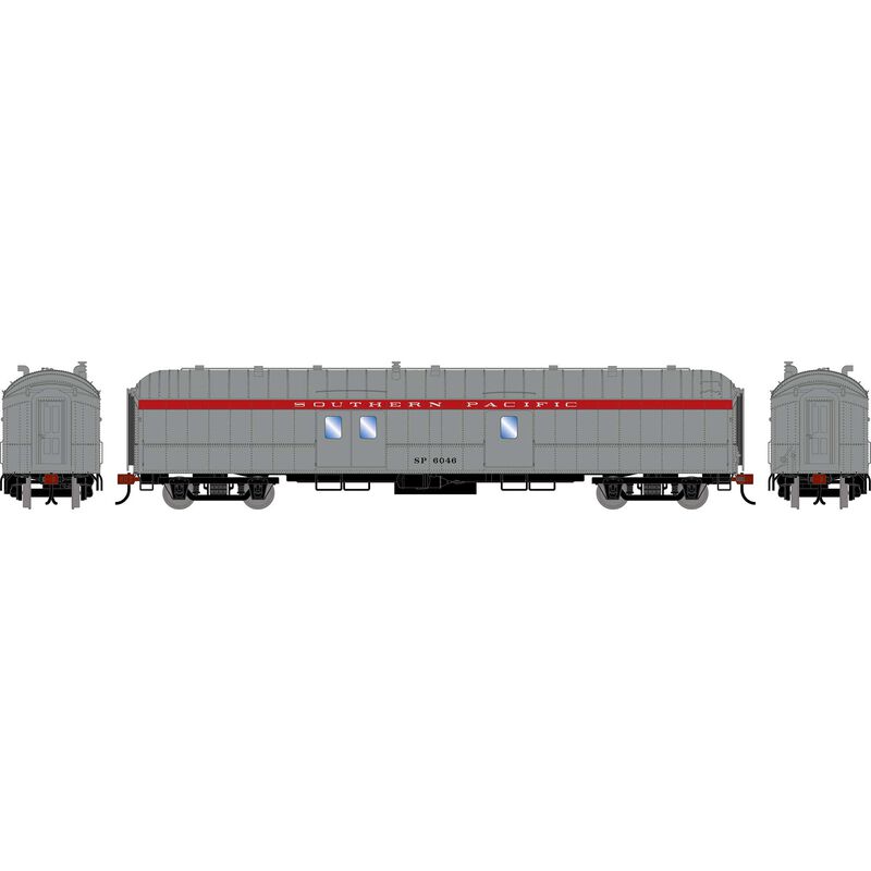 HO ATH 60' Pullman Common Standard Baggage Car, SP 'Stainless Scarlet' #6046