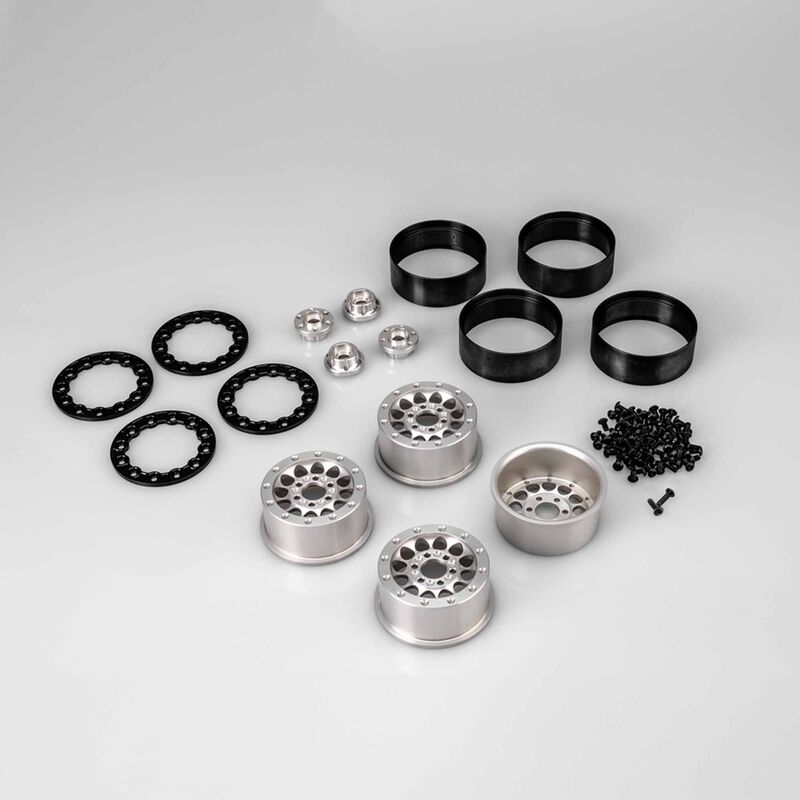 1/10 Quick Draw 1.9" Beadlock Rock Crawler Wheels, Silver (4) 1/10 Quick Draw 1.9" Beadlock Rock Crawler Wheels, Silver (4)