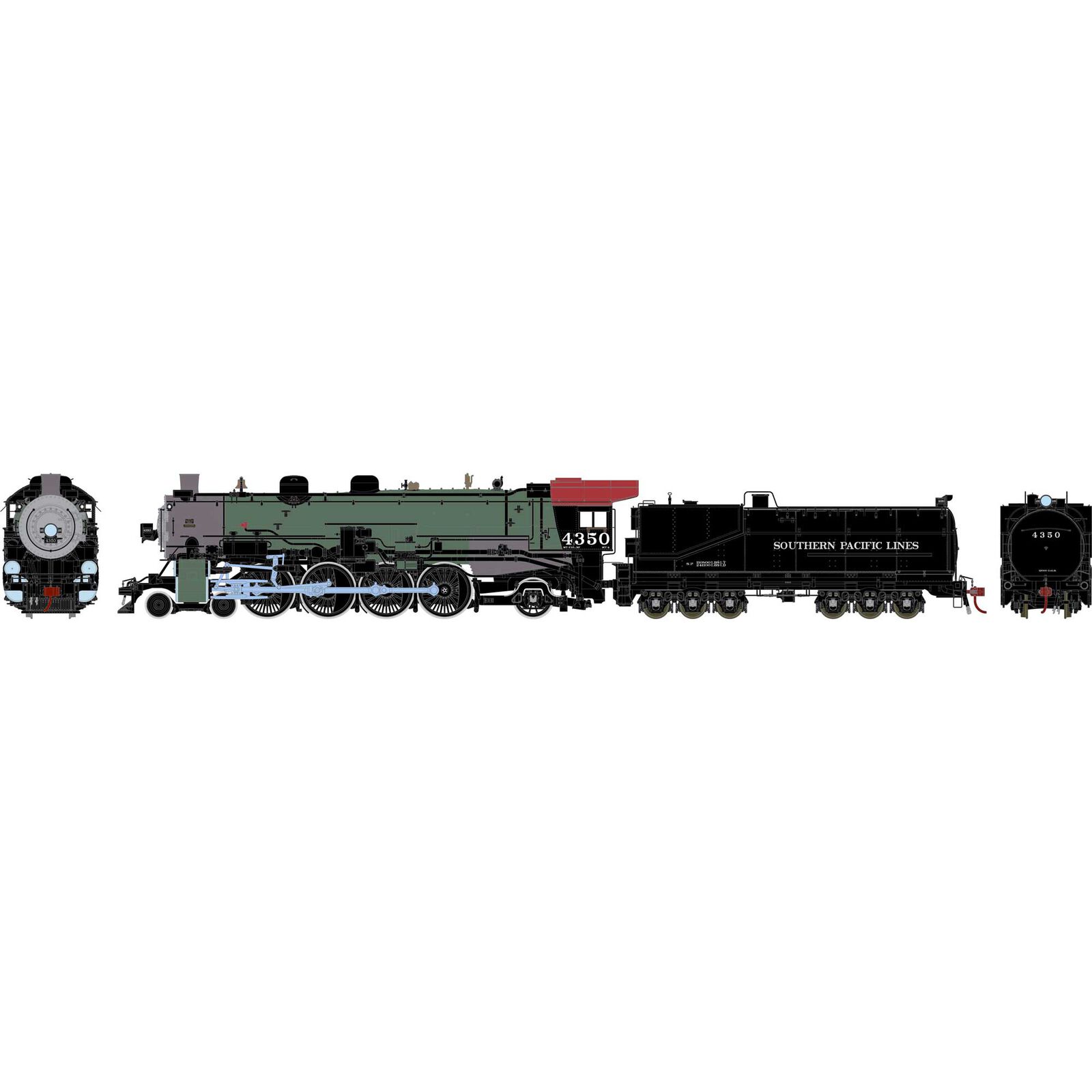 HO 4-8-2 MT-4 with DCC & Sound, SP/Green Boiler #4350