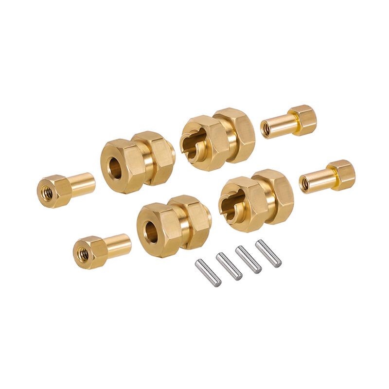 INJORA Brass +5mm Wheel Hexes, 1/24 Axial SCX24 (4)
