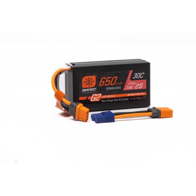 7.4V 650mAh 2S Smart G2 Hardcase 30C LiPo: IC2 7.4V 650mAh 2S Smart G2 Hardcase 30C LiPo: IC2