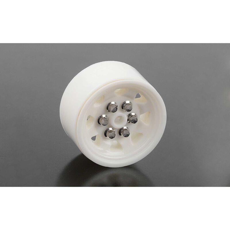 OEM Plastic 0.7" Beadlock Wheels, White (2)