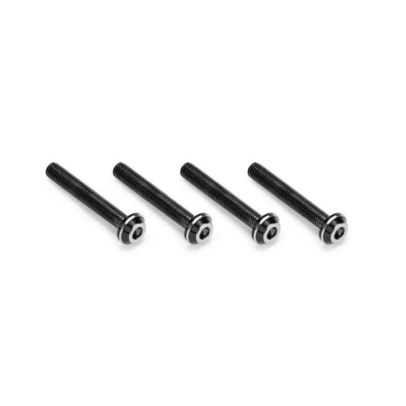 3x20mm Top Hat Titanium screw, stealth black - 4pc 3x20mm Top Hat Titanium screw, stealth black - 4pc