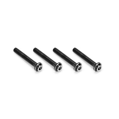 3x20mm Top Hat Titanium screw, stealth black - 4pc 3x20mm Top Hat Titanium screw, stealth black - 4pc