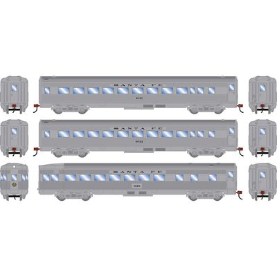 HO RND Streamline Cars, ATSF #4010 Coach/4022 Coach/1122 Observation (3) HO RND Streamline Cars, ATSF #4010 Coach/4022 Coach/1122 Observation (3)