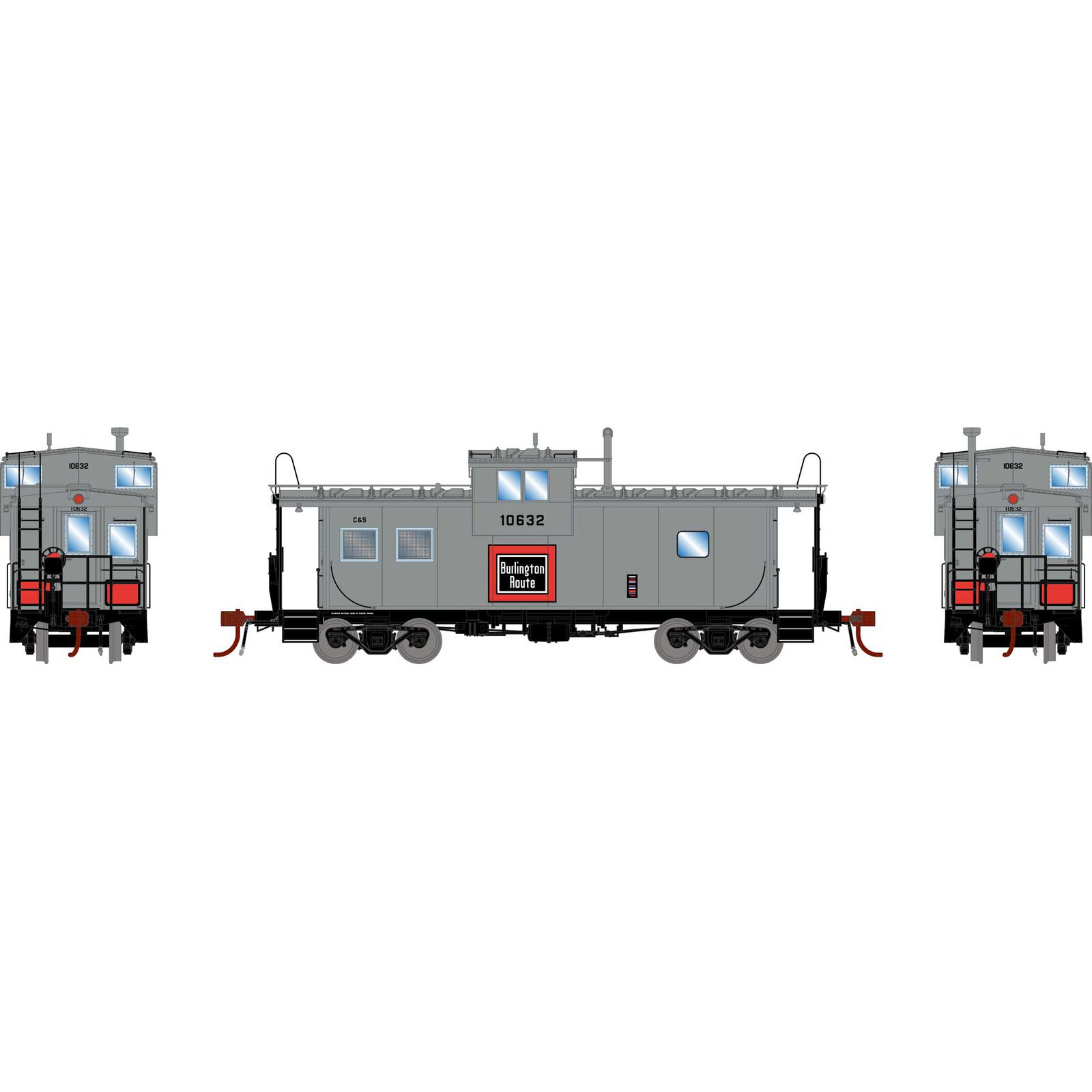 HO ICC Caboose with Lights, C&S #10632
