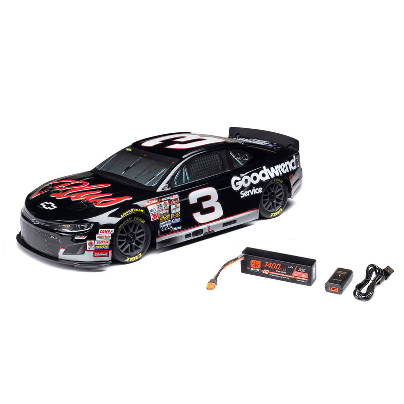 1/12 NASCAR RC Racecar RCR No. 3 GM Goodwrench Chevrolet ZL1 2S AWD RTR Brushed On-Road (Battery & Charger Included), Black