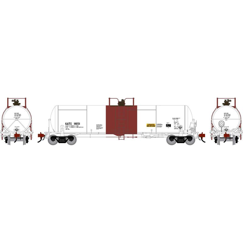 Athearn Genesis HO GEN GATC 20K Gallon Tank Car, GATX 'White w/Red Band' #11651