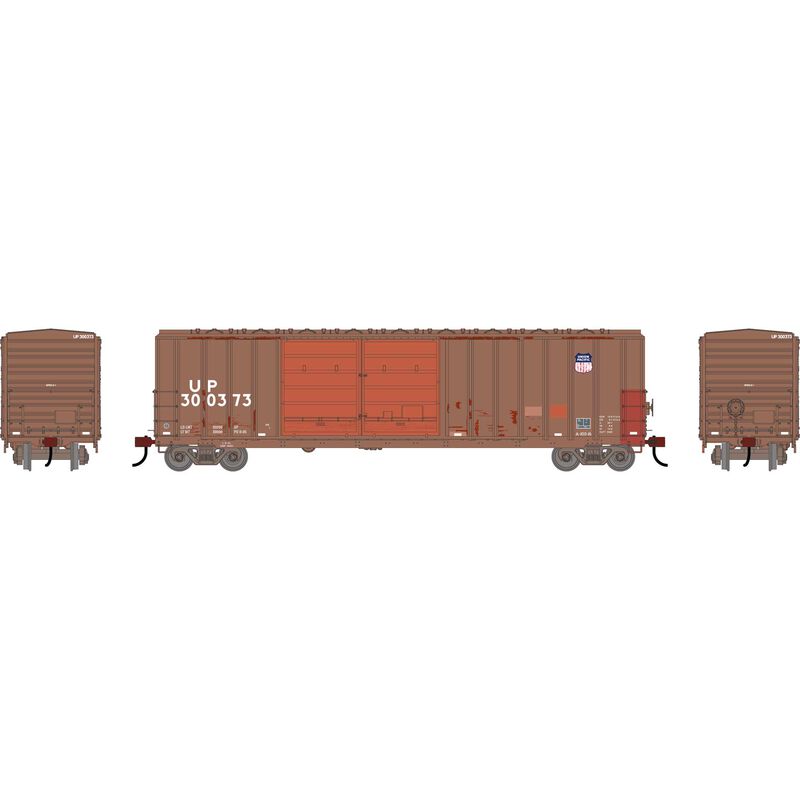 Athearn HO ATH 50' FMC 5077 DD Offset Box Car, Primed for Grime UP 'Brown' #300373