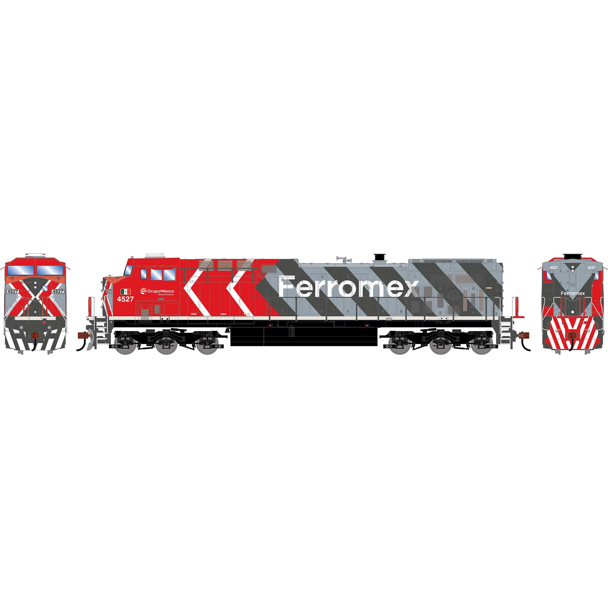 「Ferromex」「Athearn」♥️期間限定出品 Athearn Athearn HO ATH AC4400CW Locomotive, FXE 'Zebra' #4527