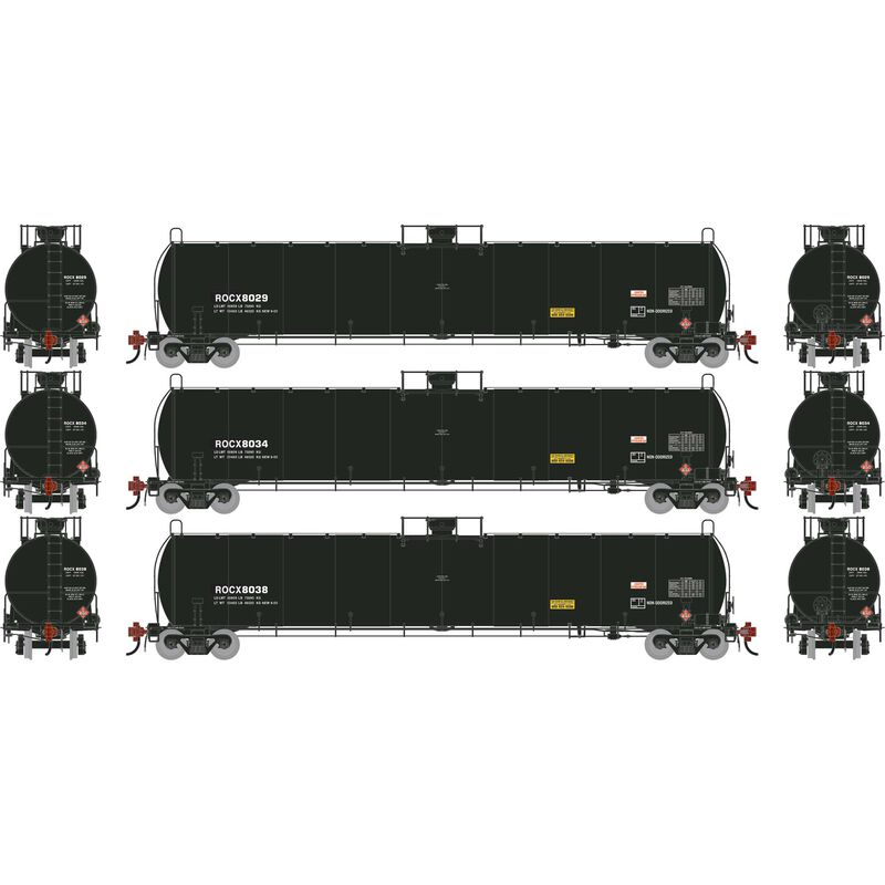 HO UTC 33K LPG Tank Car- Early, ROCX Primed For Grime #8029/8034/8038 (3) HO UTC 33K LPG Tank Car- Early, ROCX Primed For Grime #8029/8034/8038 (3)