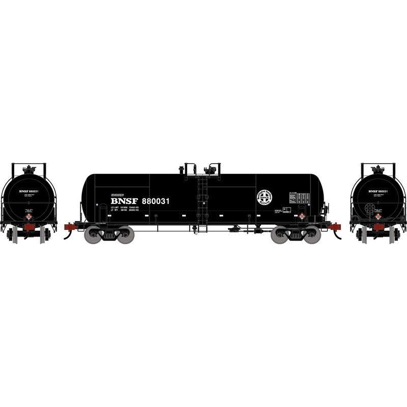 Athearn HO ATH RTC 20,900 Gallon Acid Tank Car, BNSF 'Circle Cross' #880031