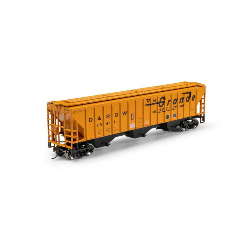 Athearn HO ATH PS 4740 Covered Hopper, DRGW #15411 Athearn HO ATH PS 4740 Covered Hopper, DRGW #15411