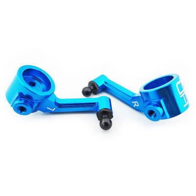 Aluminum Steering Blocks, Blue (2): ECX 2WD Aluminum Steering Blocks, Blue (2): ECX 2WD