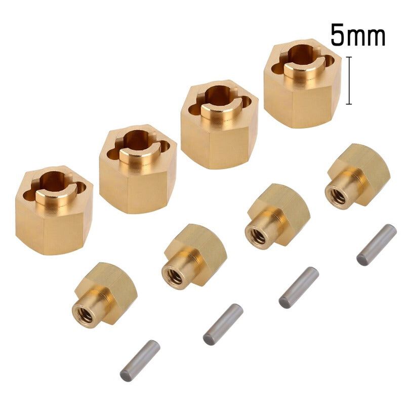 INJORA Brass 5mm Wheel Hexes, 1/24 Axial SCX24 (4)