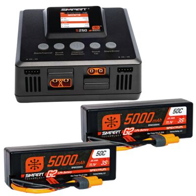 Smart Powerstage 6S Surface Bundle: (2) G2 5000mAh 3S LiPo IC5 & S250 Charger Smart Powerstage 6S Surface Bundle: (2) G2 5000mAh 3S LiPo IC5 & S250 Charger