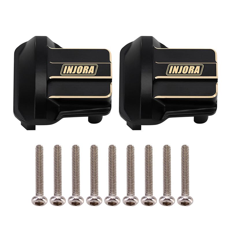 INJORA Brass Differential Covers, Black, 1/18 Traxxas TRX-4M (2)