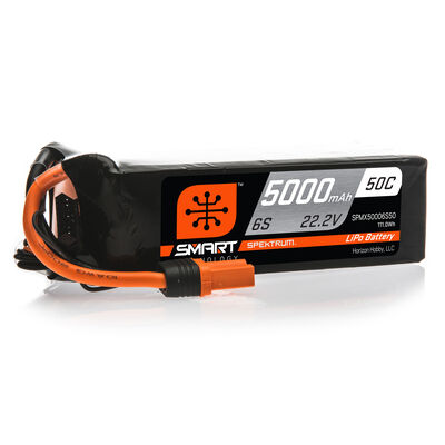 22.2V 5000mAh 6S 50C Smart LiPo Battery: IC5 22.2V 5000mAh 6S 50C Smart LiPo Battery: IC5