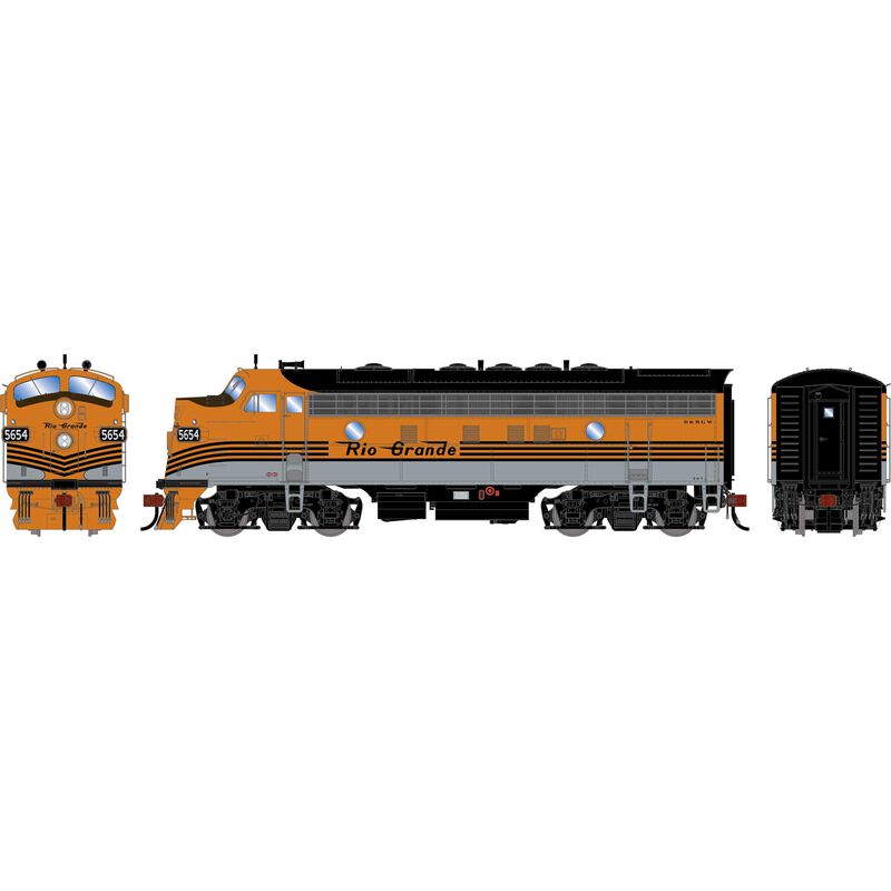 HO GEN F7A Locomotive w/DCC & Sound, DRGW 'Aspen/Silver/Four Stripe' #5654